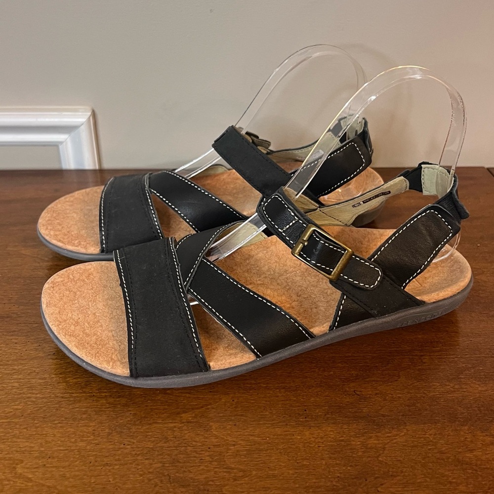 Spenco Women's Orthotic Adjustable Arch Support Black Strap Sandals Size 8